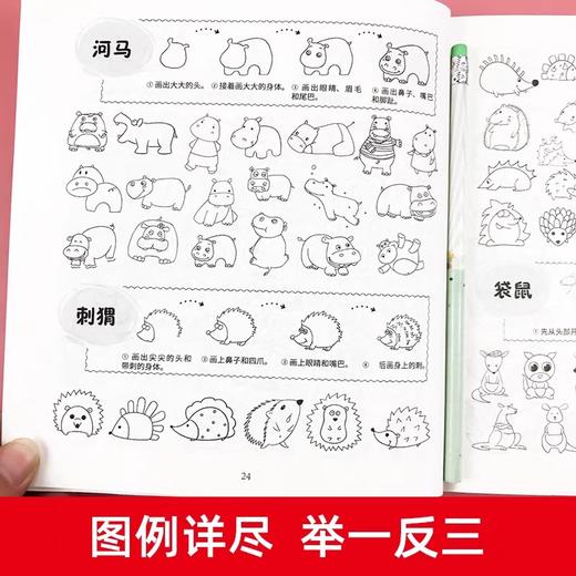 简笔画大全12000例幼儿启蒙涂色本儿童幼儿园大班简笔画手绘本入门自学零基础宝宝涂画填色学画画书小学生绘画启蒙教材美术教程 商品图2