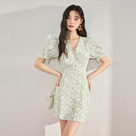 西遇法式碎花连衣裙女夏季新款气质收腰显瘦高级感茶歇裙10930934