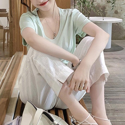 裁缝学苑AG165 2021新款短袖T恤纸样女装夏天圆领上衣打版裁剪图 商品图3
