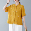 GYH 9006刺绣复古开衫立领棉麻休闲薄款上衣 商品缩略图1
