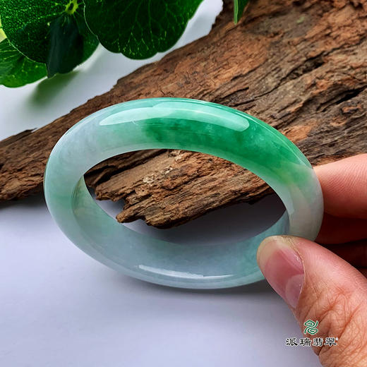派瑞翡翠 翡翠手镯 糯种 飘花 商品图2
