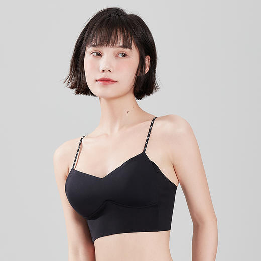 都市丽人Vbra内衣无尺码薄背心式泳布文胸无排扣无钢圈LB364K 商品图1