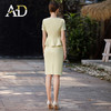 AD工作服职业气质女神范套装高端米黄色短袖西装套裙收腰显瘦工装 商品缩略图4