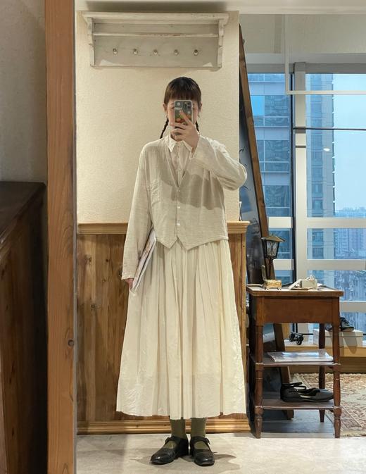 elsa esturgie 衬衫皱褶连衣裙（米白色） 商品图8