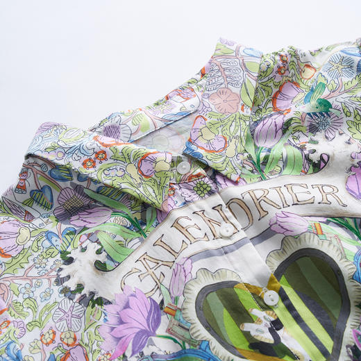 谜底碎花连衣裙短袖2023夏季新款复古文艺花色收腰长裙232ML0709 商品图3