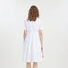 谜底白色连衣裙短袖2023夏新款通勤风翻领简约纯色长裙232ML0677 商品缩略图2