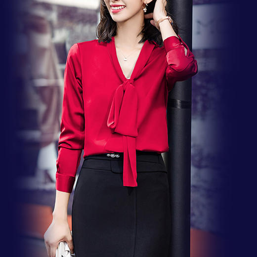 裁缝学苑AG137 V领飘带衬衫纸样女装衬衣裁剪上衣服装制版打版图 商品图1