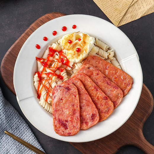 中粮天坛小白猪火腿猪肉午餐肉罐头198克*6罐储备食品 商品图2