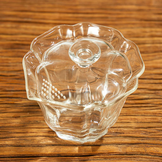 益思泉丨花瓣百财盖碗 玻璃盖碗 高硼硅玻璃 180ml 新旧包装随机发货  商品图6