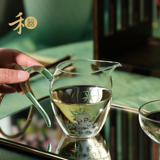禾器御景·手绘怡然茶海  耐热高硼硅玻璃公杯茶室送礼高颜值茶具【手绘，每款图案会有差别】 商品图3