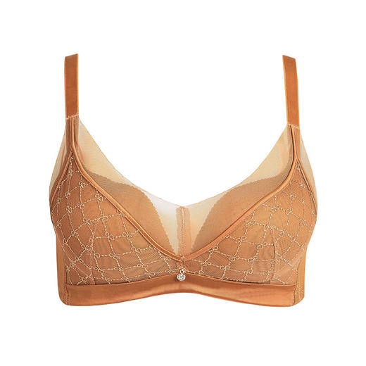 都市丽人聚拢杯常规内衣B中厚3/4杯刺绣文胸三排树脂胶圈YB34G2 商品图3