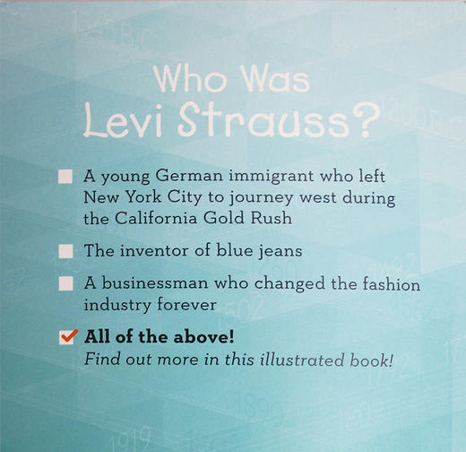 英文原版 Who Was Levi Strauss 李维·斯特劳斯是谁 英文版 进口英语原版书籍 商品图1
