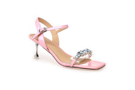 豪麟名鞋奥莱迪嘉女鞋凉鞋牛移膜革DJELA31WL021粉色  原价1660元