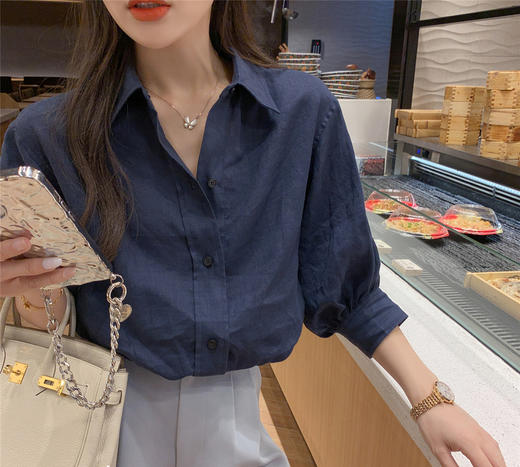 裁缝学苑AG189 韩版亚麻七分袖衬衫纸样女衬衣新款服装上衣打版 商品图10