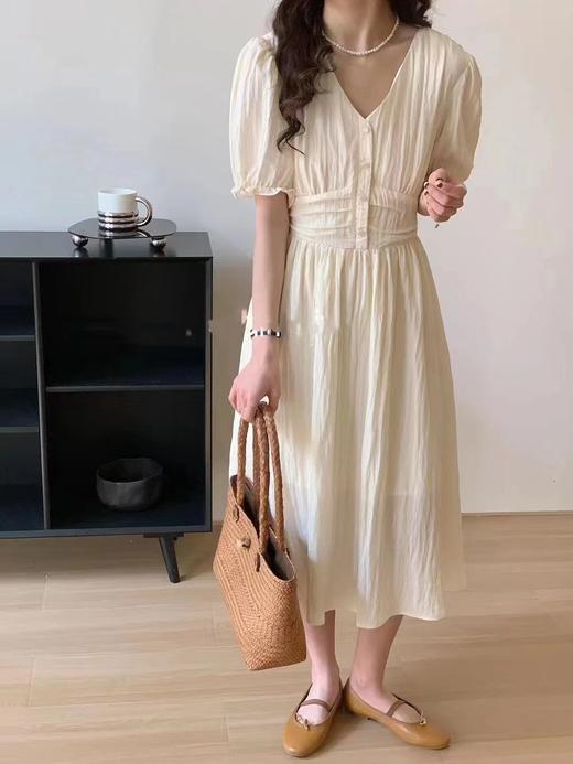 春季V领泡泡袖褶皱裙 150616951 商品图1