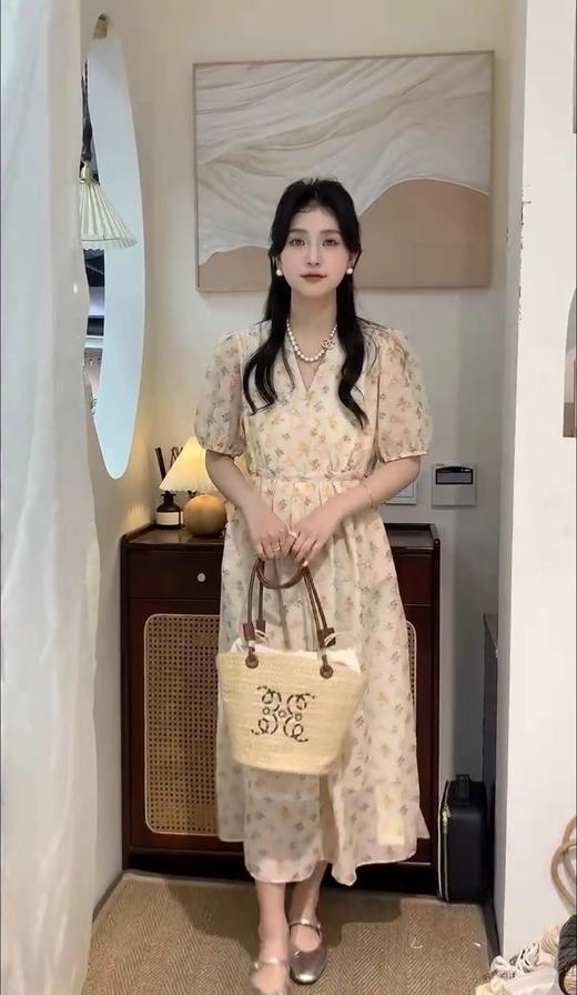 夏季V领系带连衣裙 150693156 商品图0