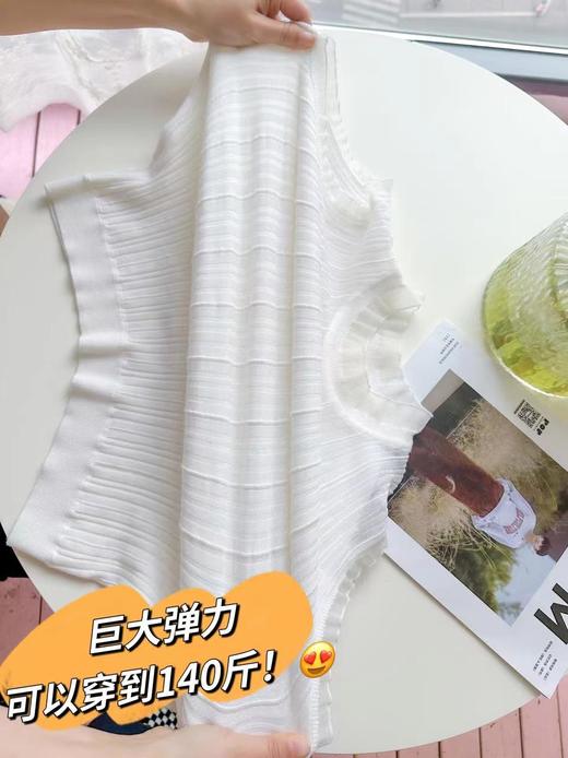 【万能搭含31.4羊毛，细腻顺滑】百搭你所有外套若隐若现满满的女人味儿蕾丝法式小背心，合身无袖设计，清凉藏肉不走光 拼手速 61418 商品图4