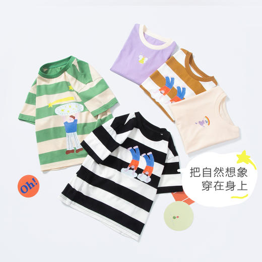 【限时团】minibala 夏季男女童短袖纯棉趣味t恤ZA0D172223159[福利品] 商品图0