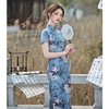 BJS-3390春夏新款文艺少女旗袍年轻款 民国风丝绸旗袍长款改良连衣裙3390 商品缩略图4