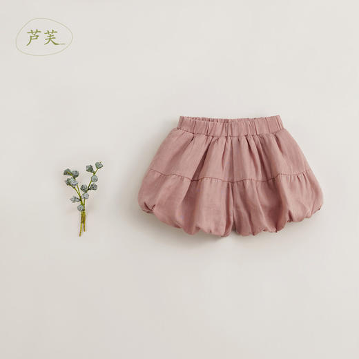 【马克珍妮 芦芙】新款夏装 女童天然亚麻花苞短裤230889 商品图3