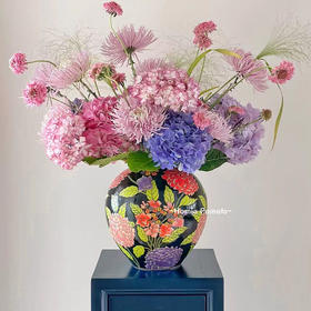 百搭花瓶鲜切花摆件客厅插花落地花器种花盆大复古陶罐落地新中式