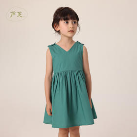 【马克珍妮 芦芙】新款夏装 女童蝴蝶结纯棉连衣裙230777