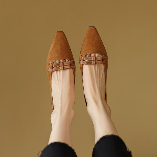 绝美百搭，小猫跟蝴蝶结法式包头凉鞋LCC-C9115 商品图5