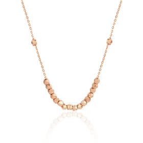 【1件7.5折】MEMORA诗普琳玫瑰色18k金项链送女友礼物套链KN306101