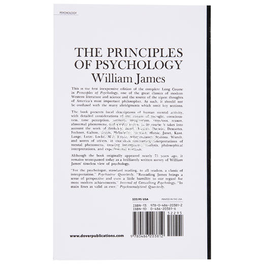 【中商原版】心理学原理 第1卷 修订版 英文原版 The Principles of Psychology Revised William James 威廉·詹姆斯 商品图1