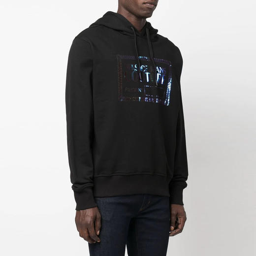 VERSACE JEANS COUTURE 范思哲 男士棉质徽标印花连帽卫衣 黑色 73GAIF06 CF03F 899 商品图1