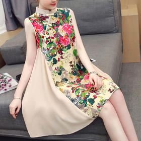 裁缝学苑AG185 改良旗袍纸样连衣裙复古女装无袖裙子样板打版图