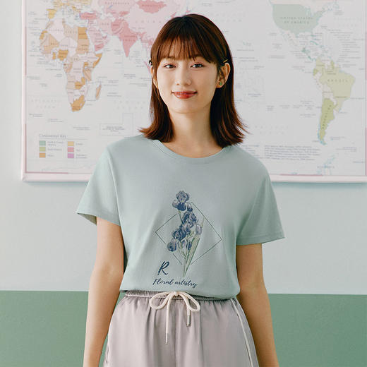 Threegun三枪 【水柔棉】圆领女士短袖T恤-23488A011 商品图7