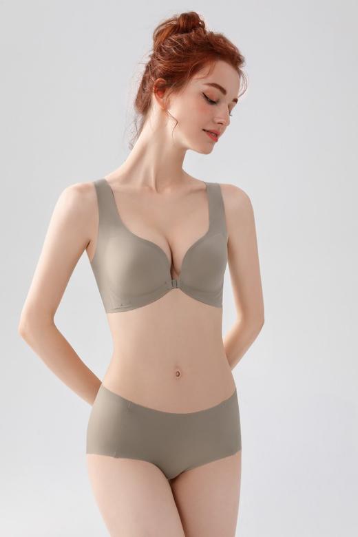 老米优品 /聚拢！裸感！无痕！《前扣设计果冻条背心式文胸》莫兰迪色系很篙级，面料超级软糯。NY230405D 商品图5