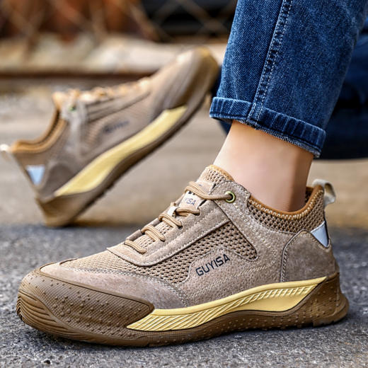 男防砸防刺工作鞋钢包头LA认证专业工作防护安全鞋耐磨橡胶底舒适四季款 商品图4