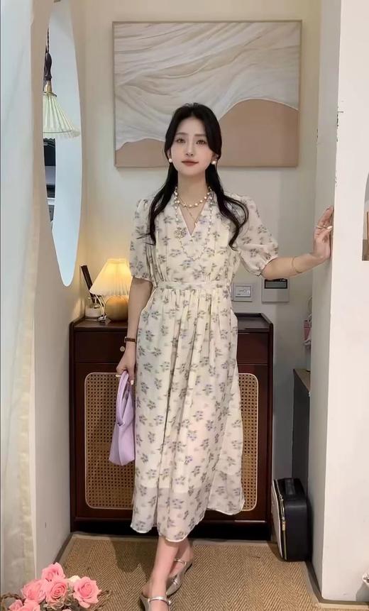 夏季V领系带连衣裙 150693156 商品图7