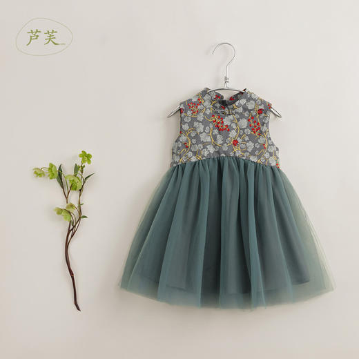 【马克珍妮 芦芙】新款夏装 女童中国风网纱连衣裙230580 商品图1