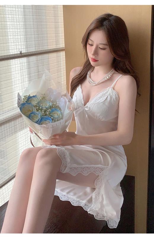 【直播专供】春季仿真丝下开叉吊带裙 150374833 商品图2