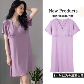 「六款配色！莫代尔冰丝材质」孕妇哺乳睡裙 夏季喂奶带胸垫薄款产后怀孕期家居冰丝睡衣中长女裙子