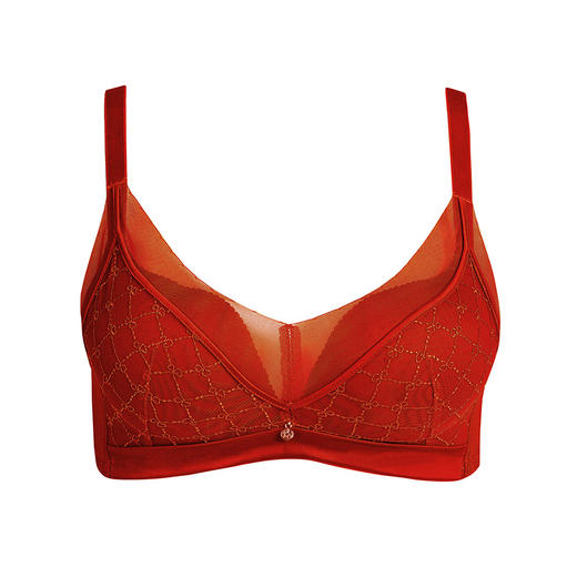 都市丽人聚拢杯常规内衣B中厚3/4杯刺绣文胸三排树脂胶圈YB34G2 商品图4