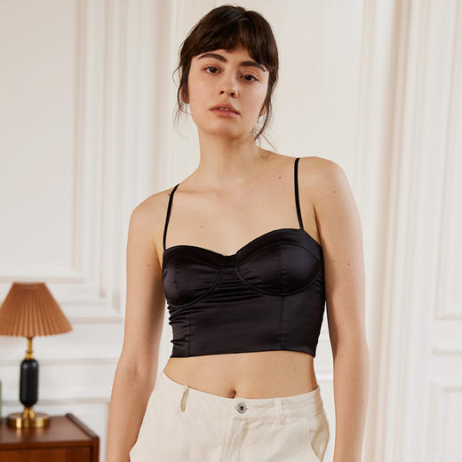 弗利少女内衣女外穿夏季薄款无钢圈白色背心式文胸细吊带一体胸衣 商品图4