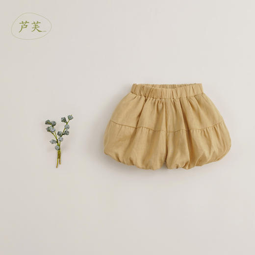 【马克珍妮 芦芙】新款夏装 女童天然亚麻花苞短裤230889 商品图2