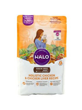 Halo自然光环纯鲜肉成猫幼猫低卡健美鸡肉鱼肉味美毛猫粮10磅/4.5kg
