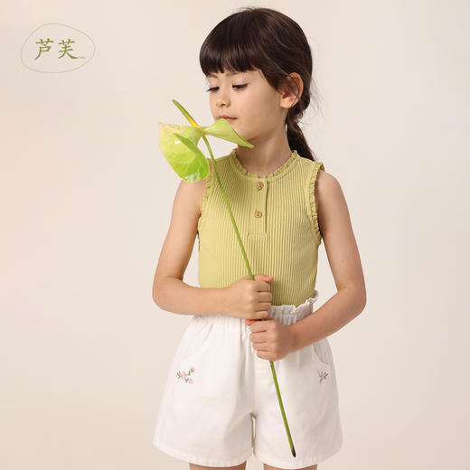 【马克珍妮 芦芙】新款夏装 女童透气弹力针织背心230351 商品图0
