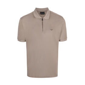 EMPORIO ARMANI 阿玛尼 男士棉质刺绣徽标短袖polo衫 卡其色 3R1F75 1JTKZ 0144