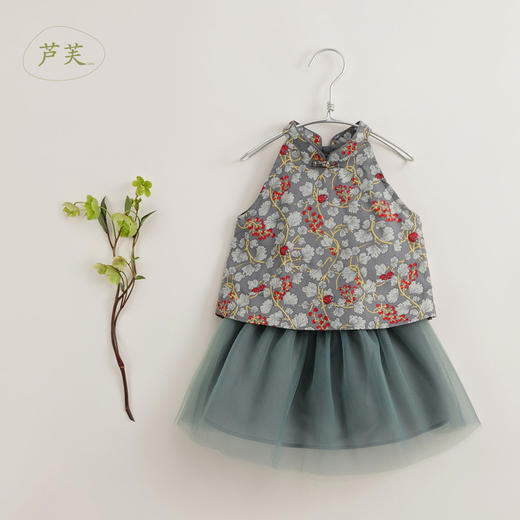 【马克珍妮 芦芙】新款夏装 女童中国风网纱半裙套装230577 商品图1