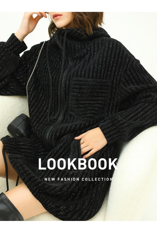 裁缝学苑AG220 中长款雪尼尔连帽保暖外套纸样女装服装打版图纸 商品图3