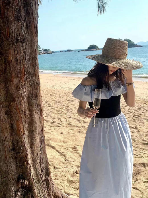 【直播专供】春季一字肩多穿针织拼接连衣裙 150562738 商品图3