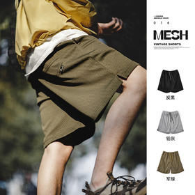 工装优选美式复古网眼透气短裤山系户外速干运动篮球五分裤男夏季