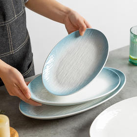 摩登主妇鱼盘家用蒸鱼大号2023新款北欧高级感椭圆形创意装鱼盘子