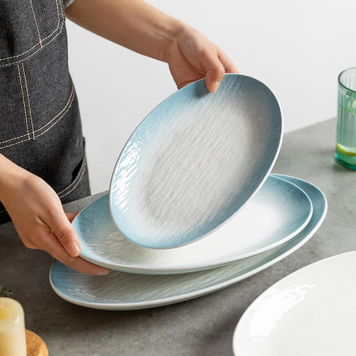 摩登主妇鱼盘家用蒸鱼大号2023新款北欧高级感椭圆形创意装鱼盘子 商品图0